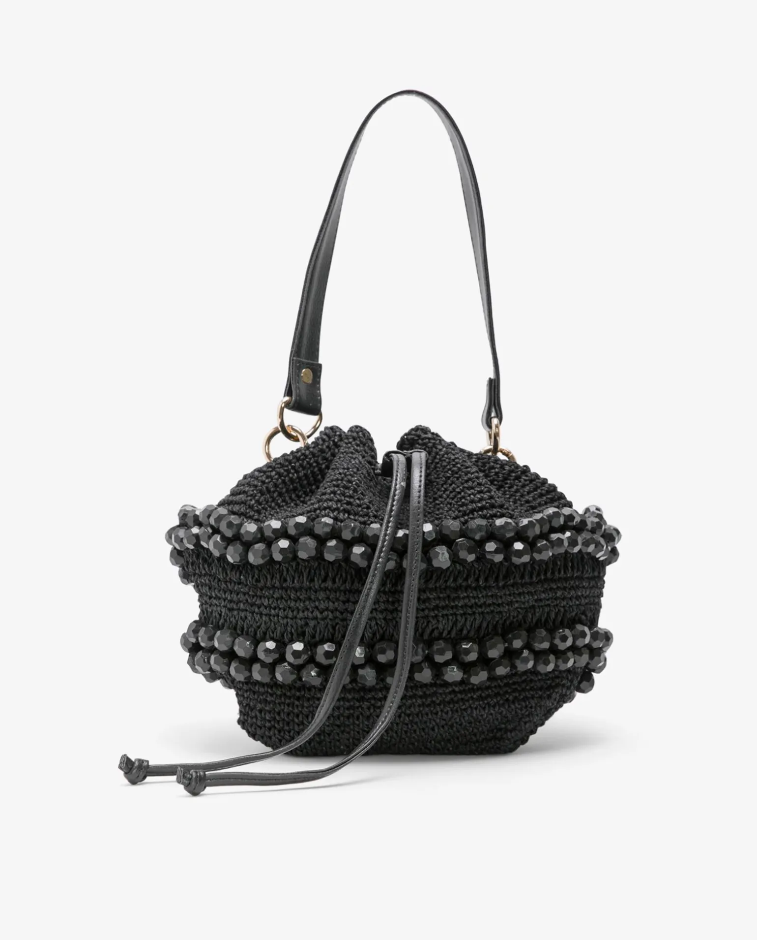 Bandolera Bolas Rafia Negro