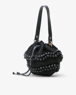 Bandolera Bolas Rafia Negro