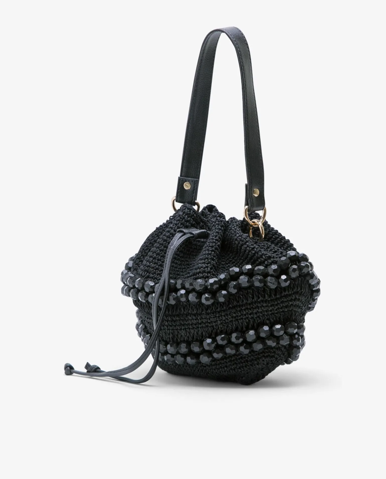 Bandolera Bolas Rafia Negro