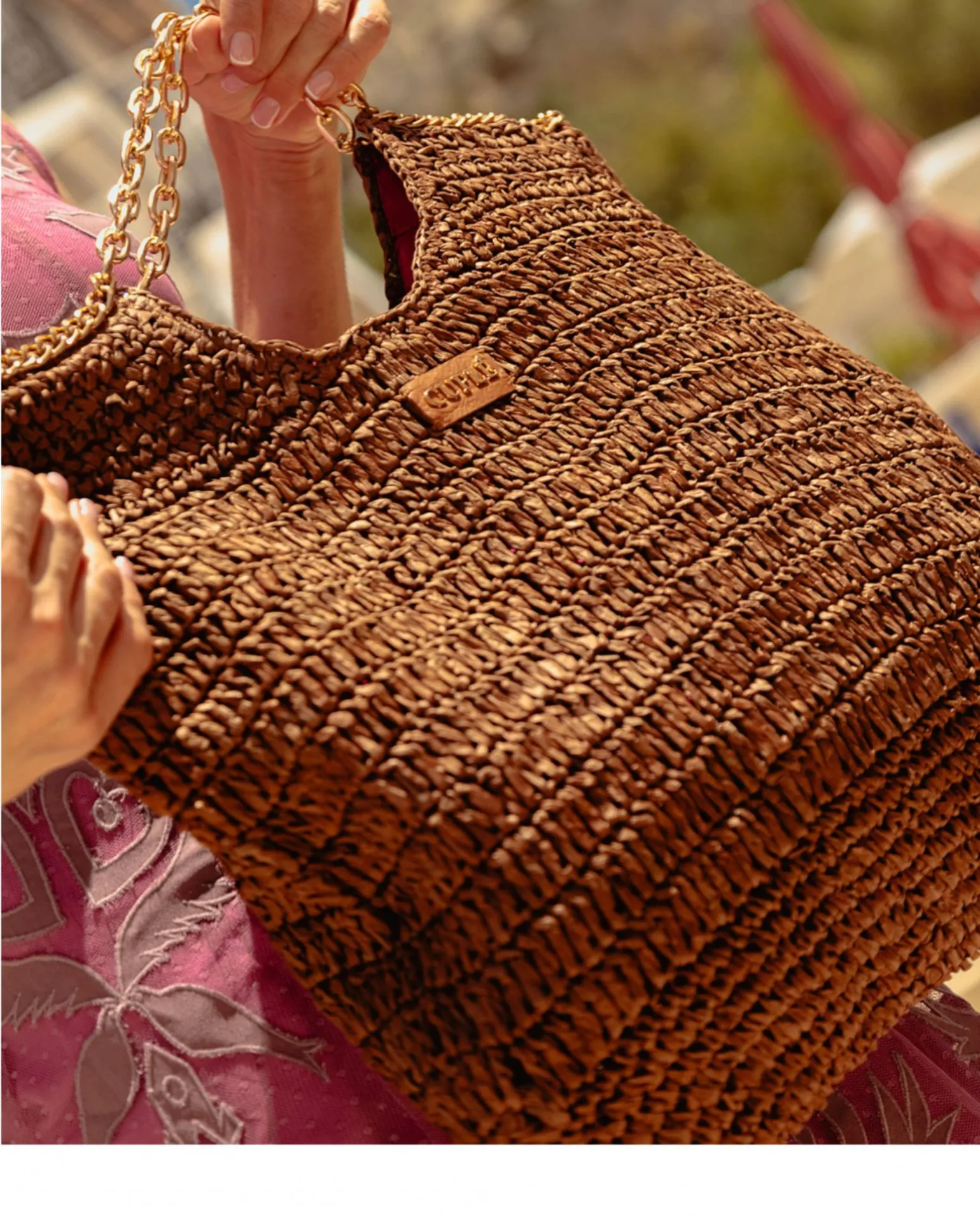 Bolso Capazo Rafia Marron