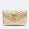 Bolso Satchel Con Cadena Piek Tecnopiel Oro