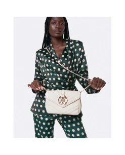 Bolso Satchel Con Cadena Piek Tecnopiel Blanco