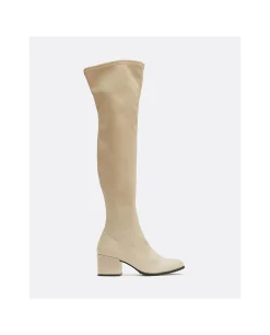 Bota Mosquetera Strech Napa Licra Camel