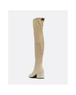 Bota Mosquetera Strech Napa Licra Camel