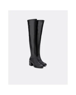 Bota Mosquetera Strech Napa Licra Negro