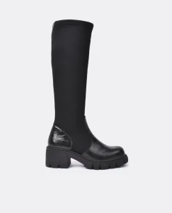 Bota Pala Y Talon Licra/Coco Negro