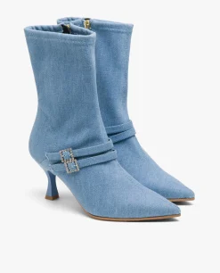 Botin Hebilla Vaquero Azul