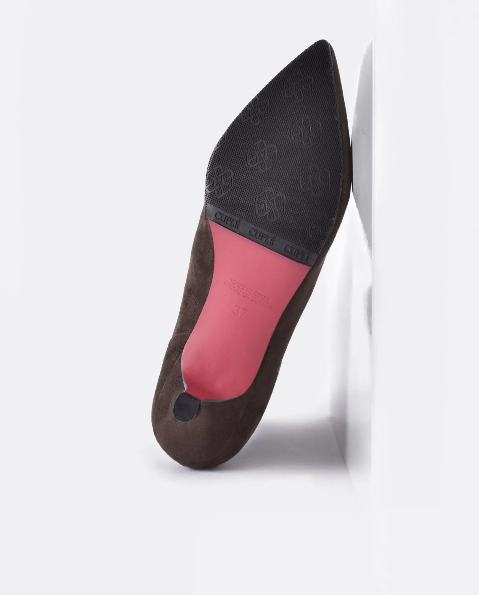 Botin Licra Tacón Bajo Ultrasuede Strech Marron