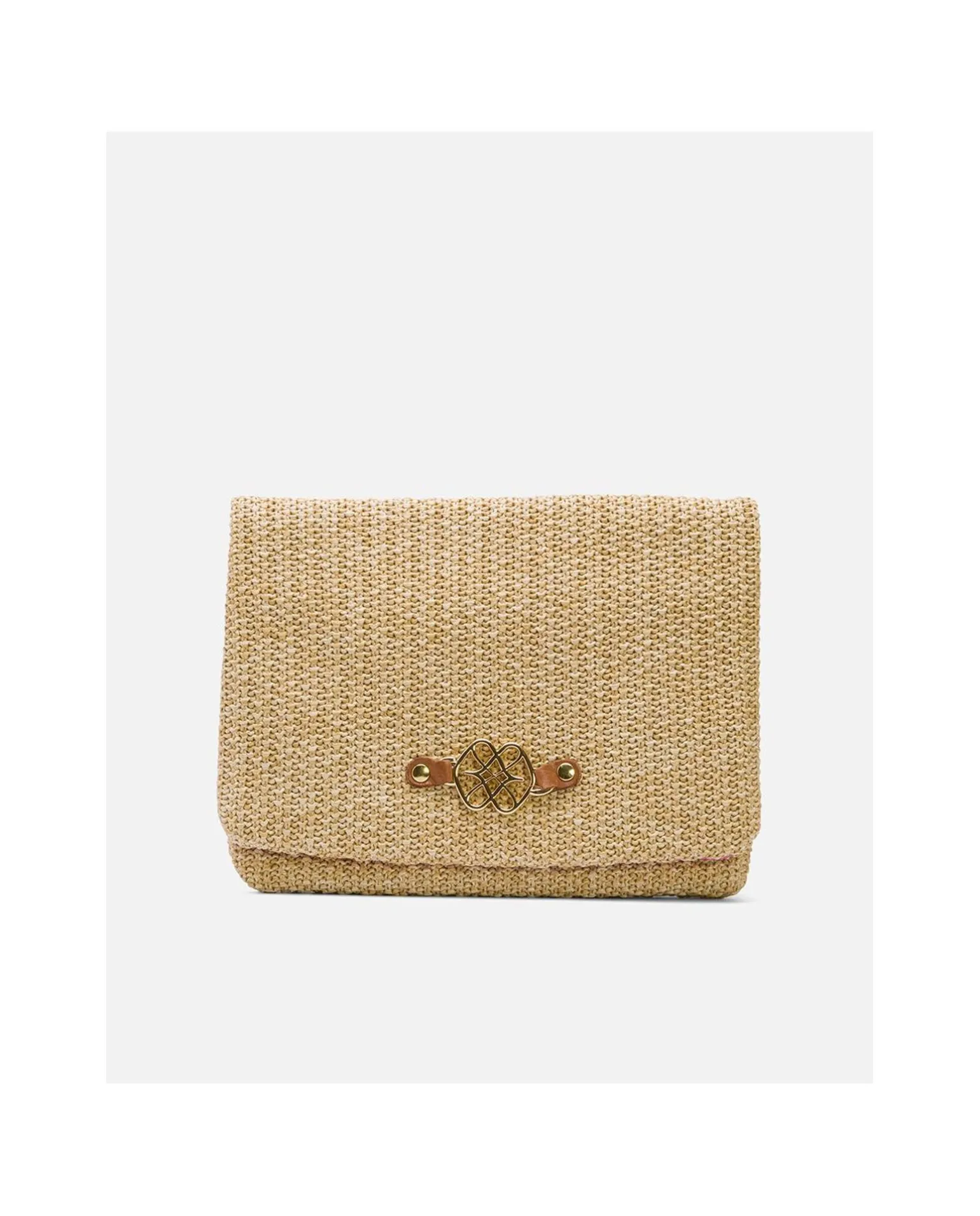 Cartera Mano Rafia Beig