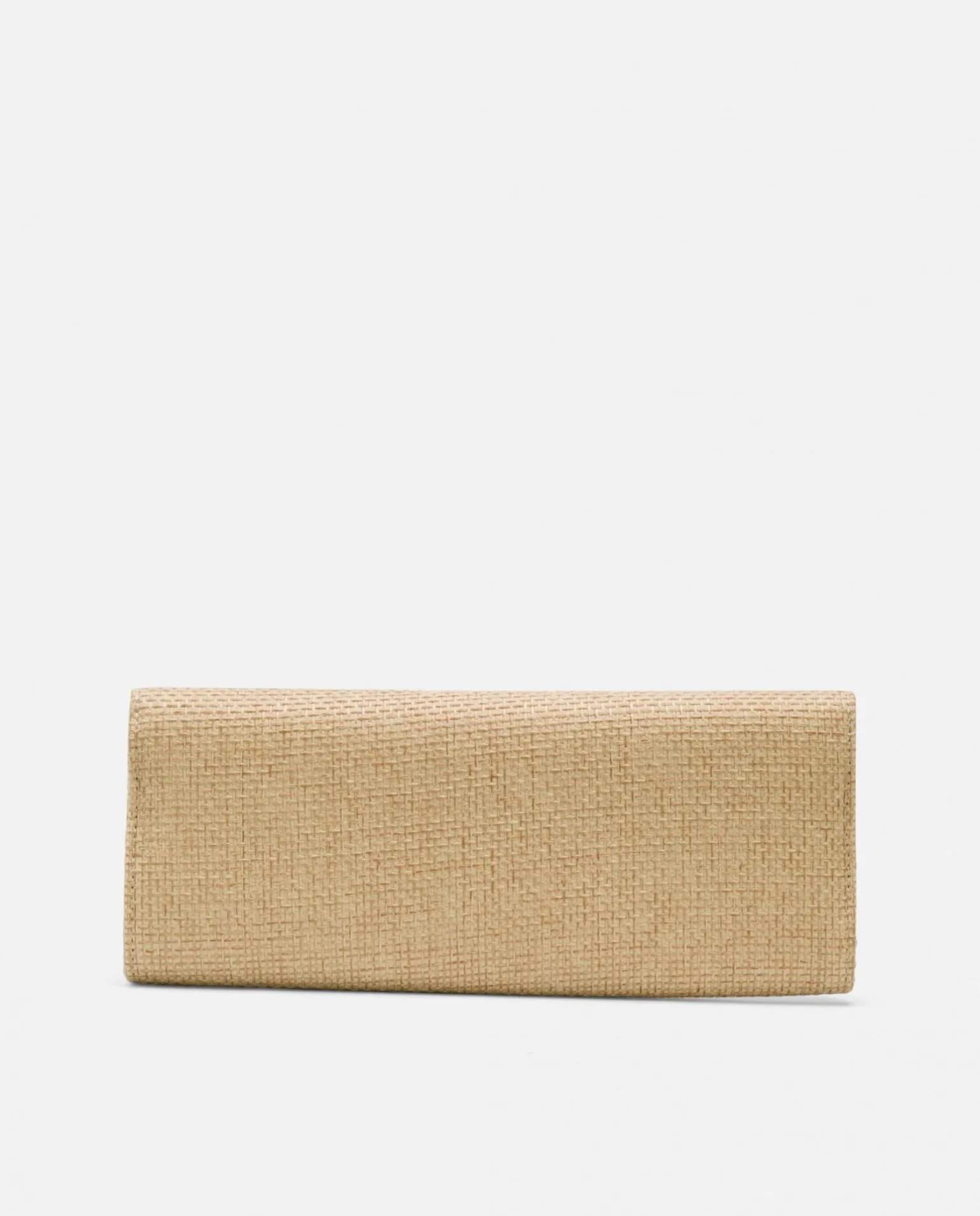 Cartera Mano Solapa Textil Beig