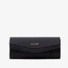 Cartera Mano Solapa Textil Negro