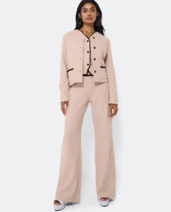 Chaqueta Corta Tweed Beig