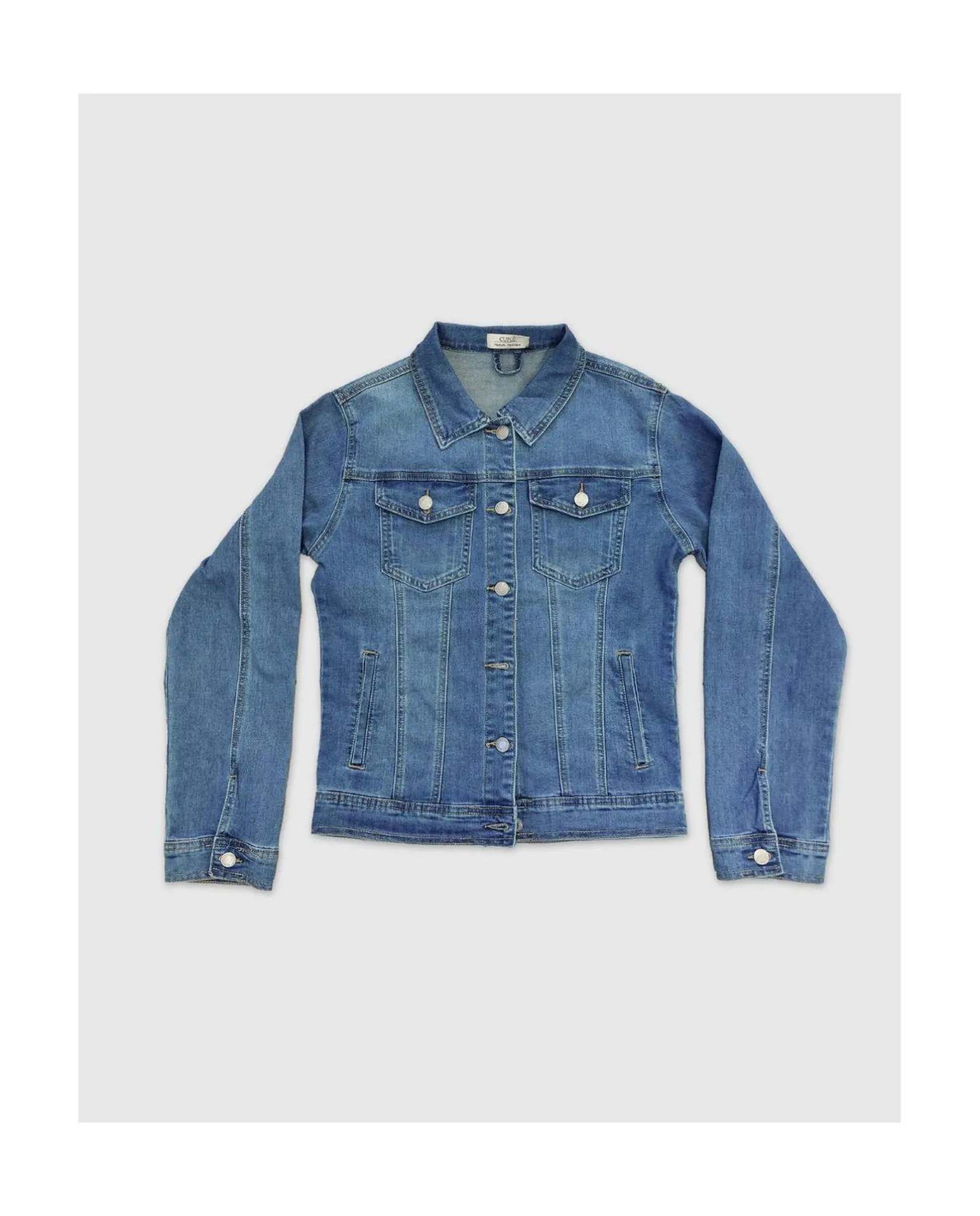 Chaqueta Flores Denim Azul
