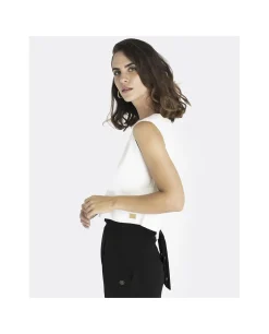 Cropt Top Neopreno Blanco