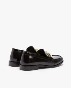Mocasin Plano Charol Piel Negro