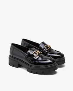 Mocasin Trabilla Charol Piel Negro