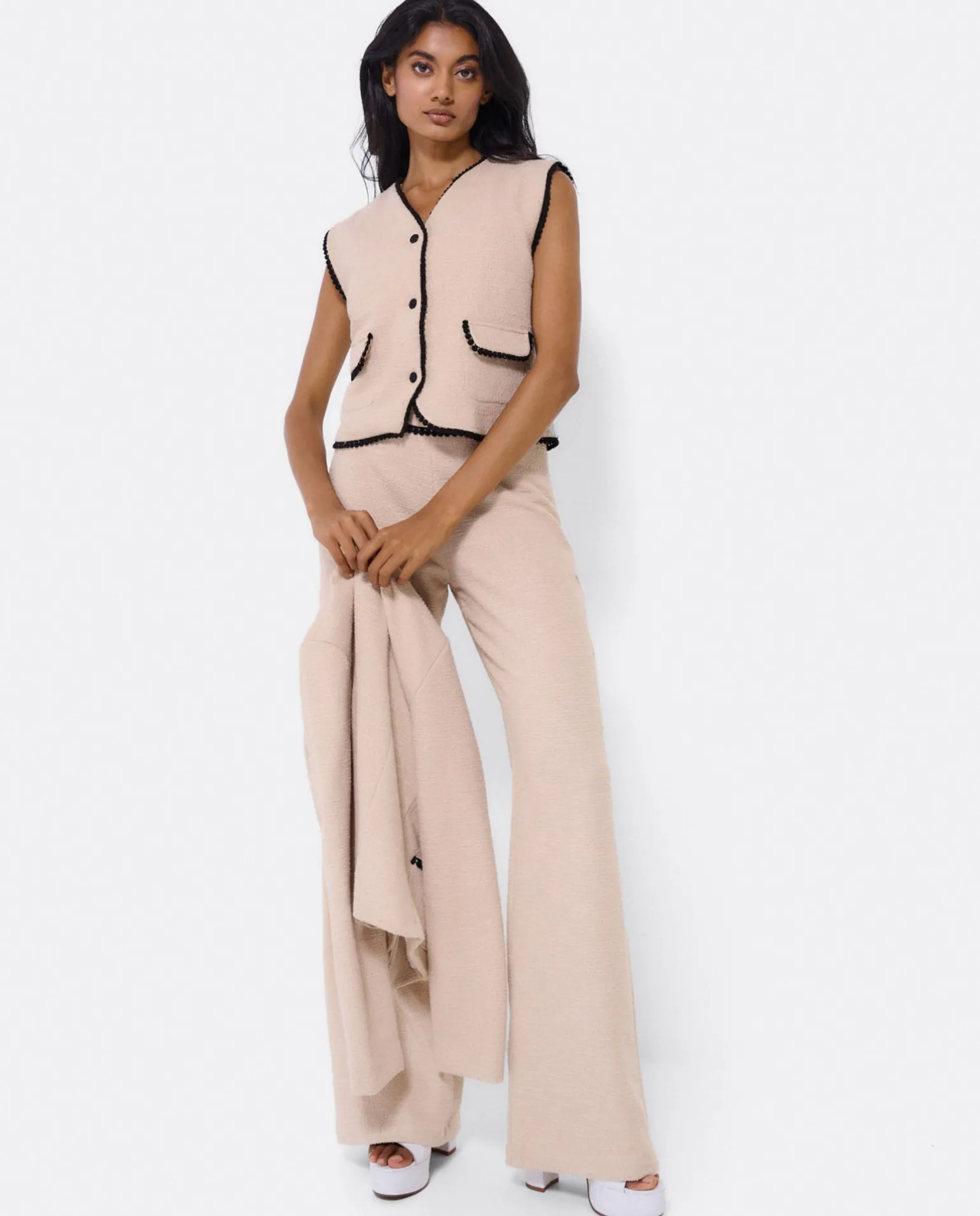 Pantalon Puntilla Tweed Beig