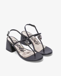 Sandalia Joya Tacón Napa Negro
