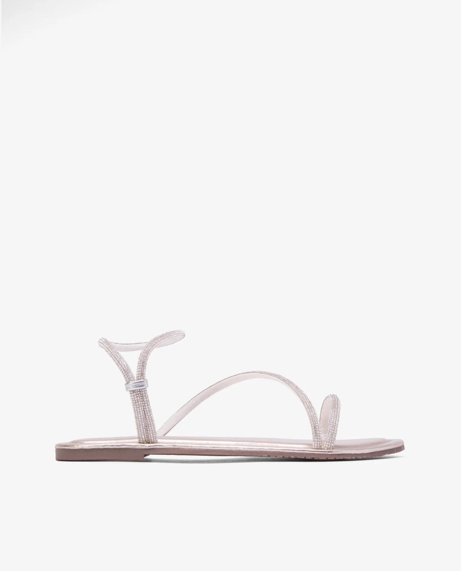 Sandalia Strass Cuentas Plata