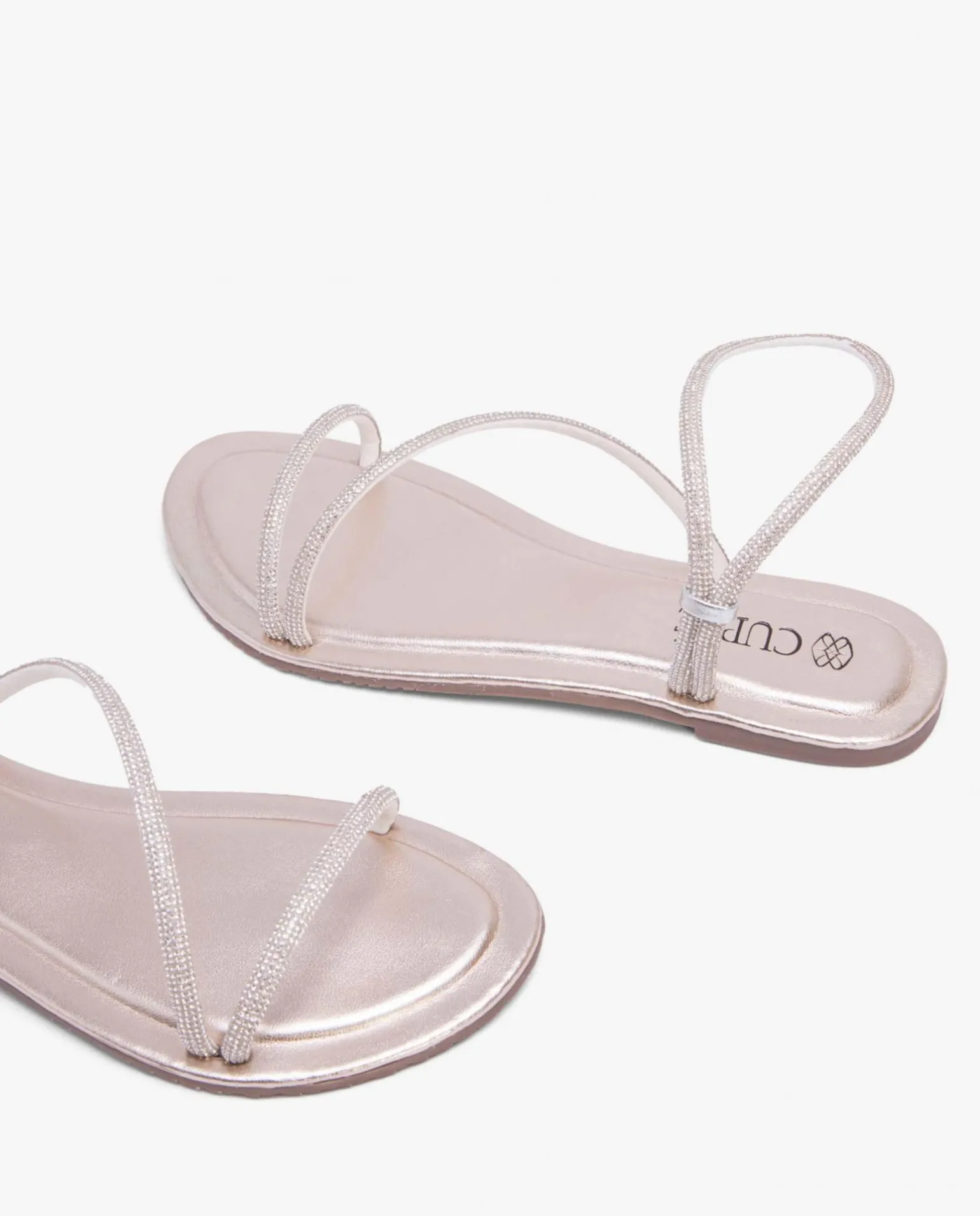 Sandalia Strass Cuentas Plata