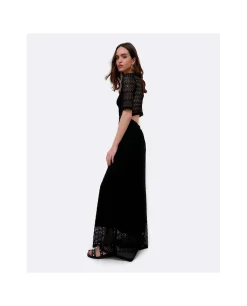 Vestido Escote Aro Punto Negro