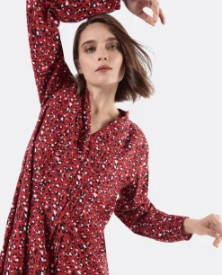 Vestido Textil Leopardo Rojo